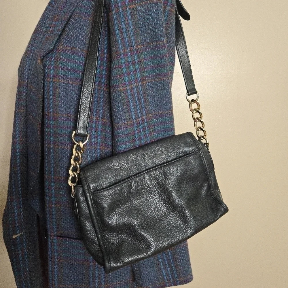 Michael Kors Black Gold Chain Linked Purse Leather